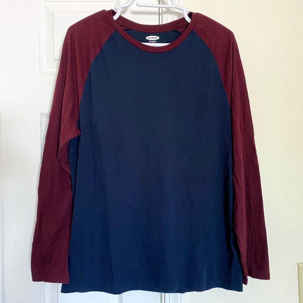 Old Navy Men's Long Sleeve Raglan Shirt, Large
